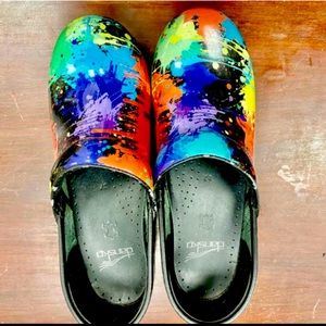 Dansko Paint Splatter Clogs